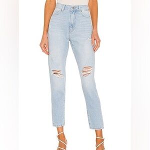Dr. Denim Size 27/30 Nora Ripped Distressed Cropped Jeans in Superlight Blue